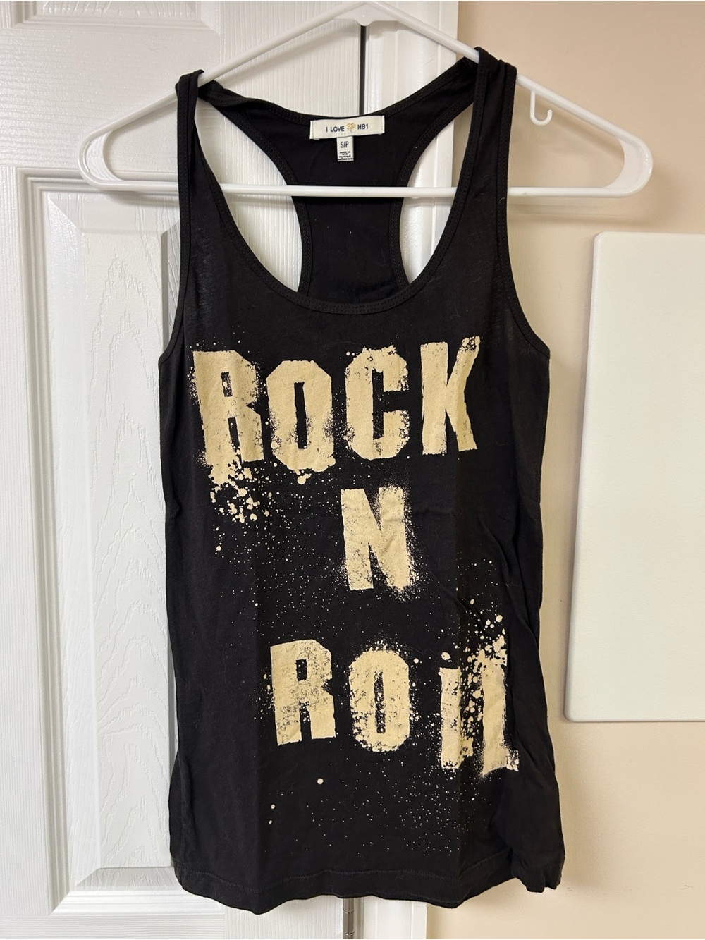 Forever 21 I Love H81 black racerback tank top